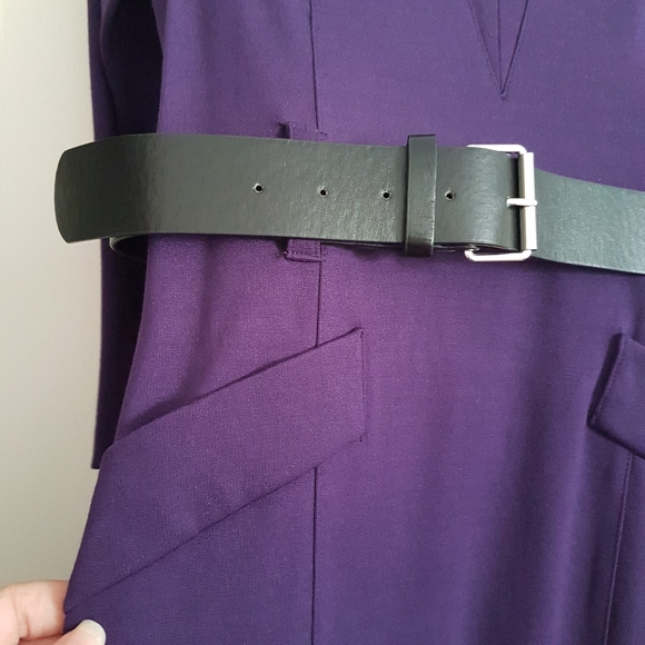 Venus Dark Purple V-Neck Sheath Fitted Dress NEW - Picture 6 of 8